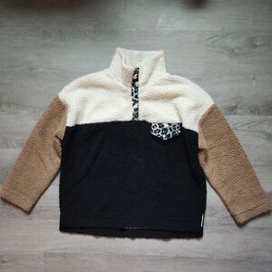 Shop Wanna B Women's Quarter Button Down Animal Print Pullover Fleece Small S